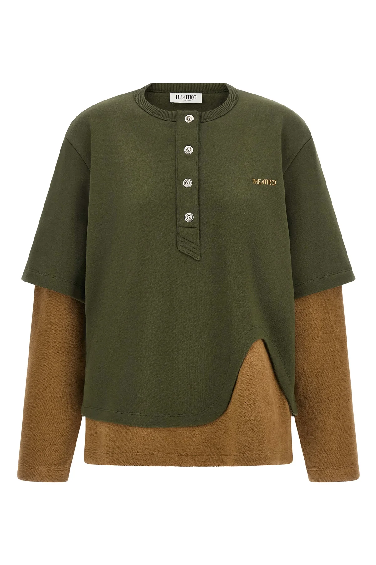 the the attico sweatshirt redefines casual silhouettes through a complex layered