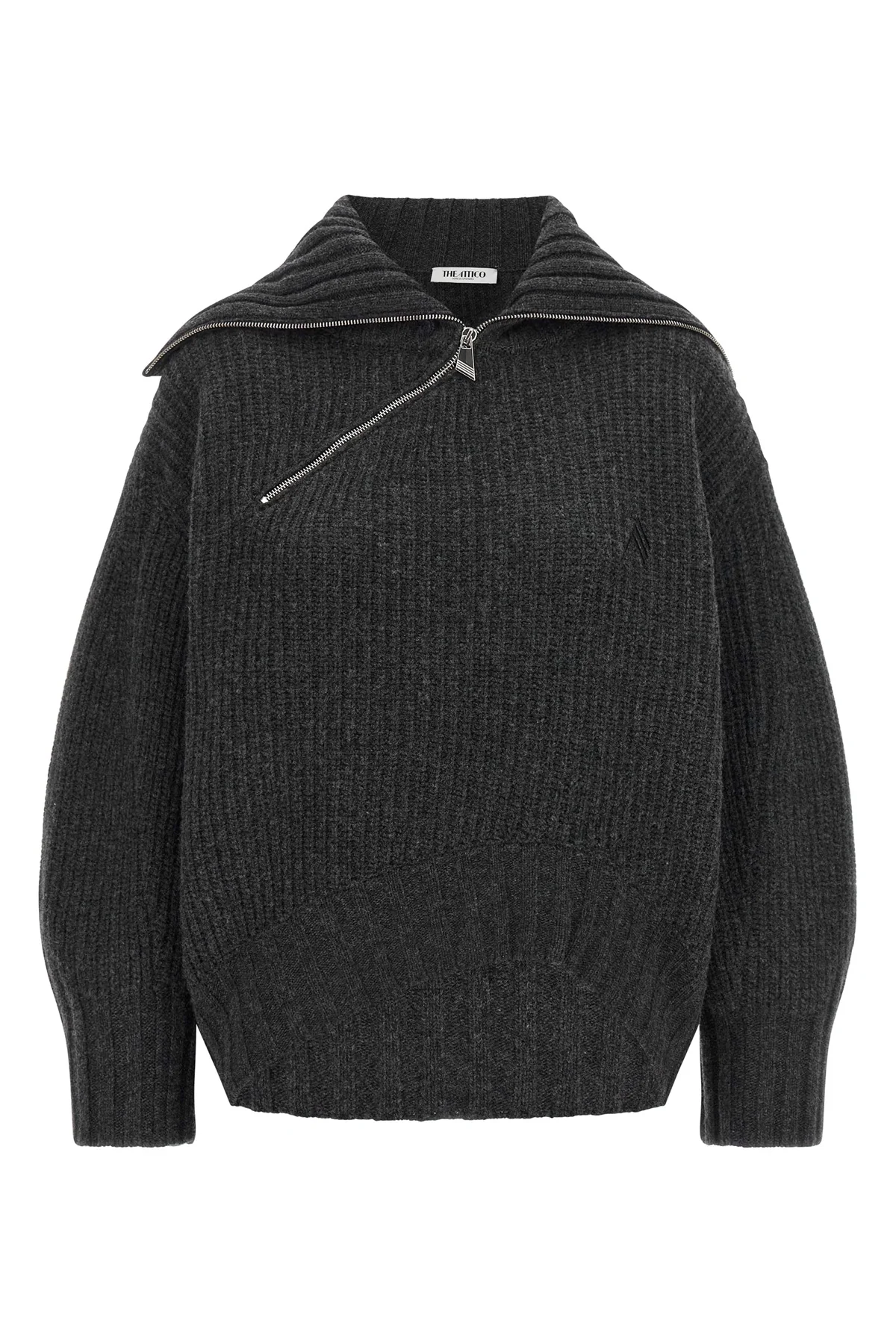 the the attico sweater redefines knitwear codes through a structured silhouette