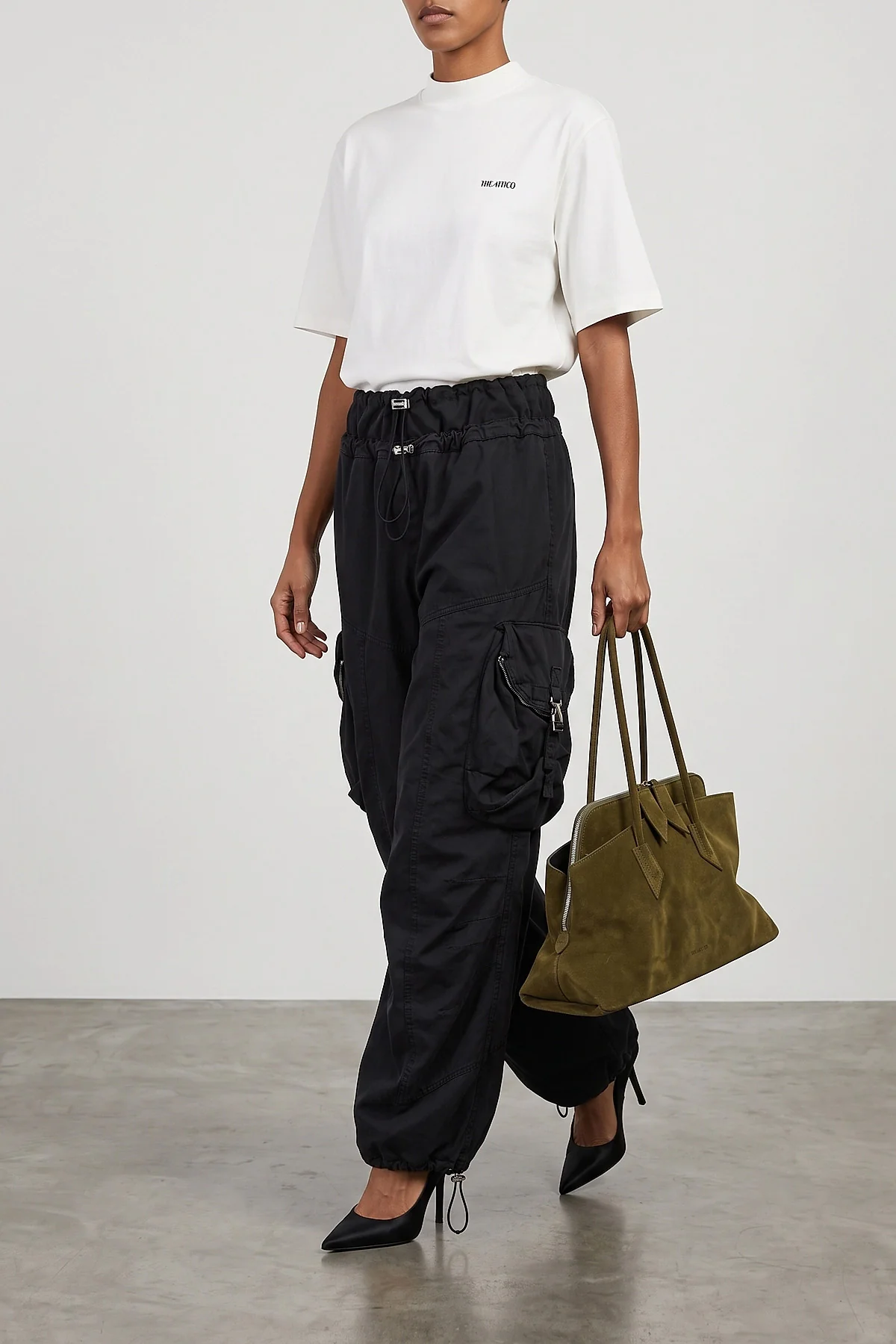 the the attico t-shirt redefines the codes of casual dress through a structured