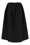 gathered evening midi skirt in wool and silk blend