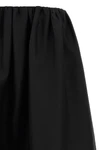 gathered evening midi skirt in wool and silk blend