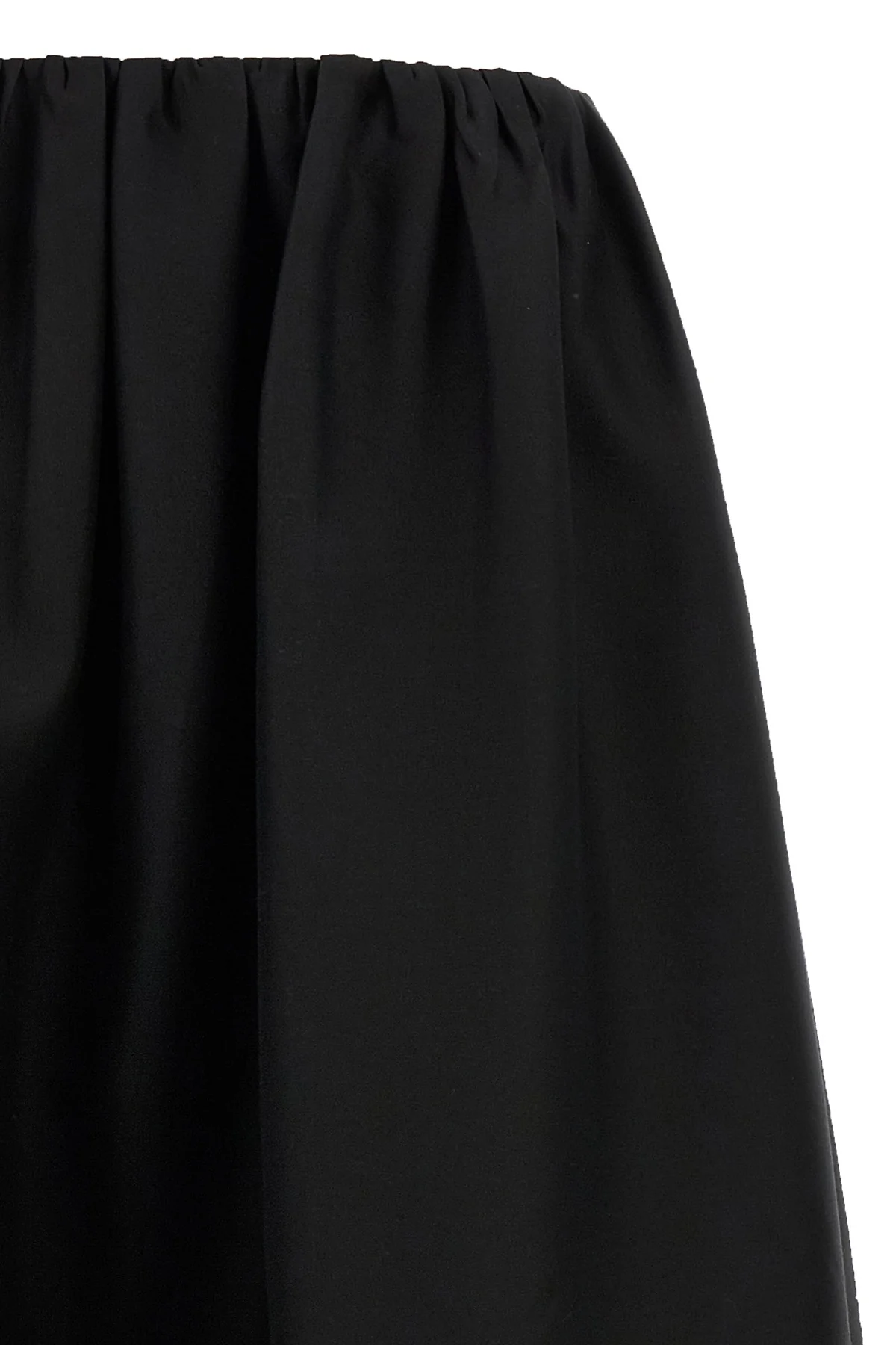 gathered evening midi skirt in wool and silk blend