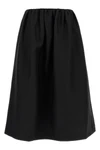 gathered evening midi skirt in wool and silk blend