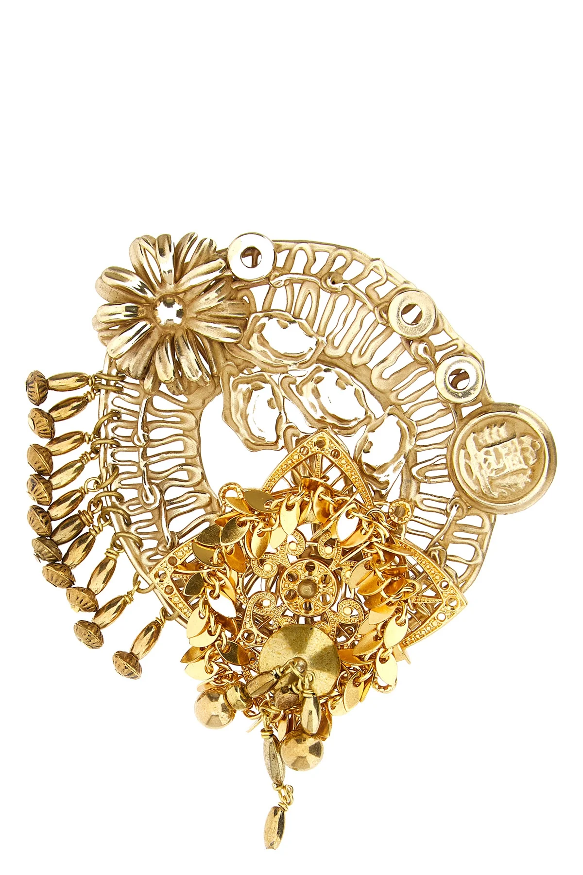 DRIES VAN NOTEN OS the dries van noten brooch is distinguished by a complex construction in antique