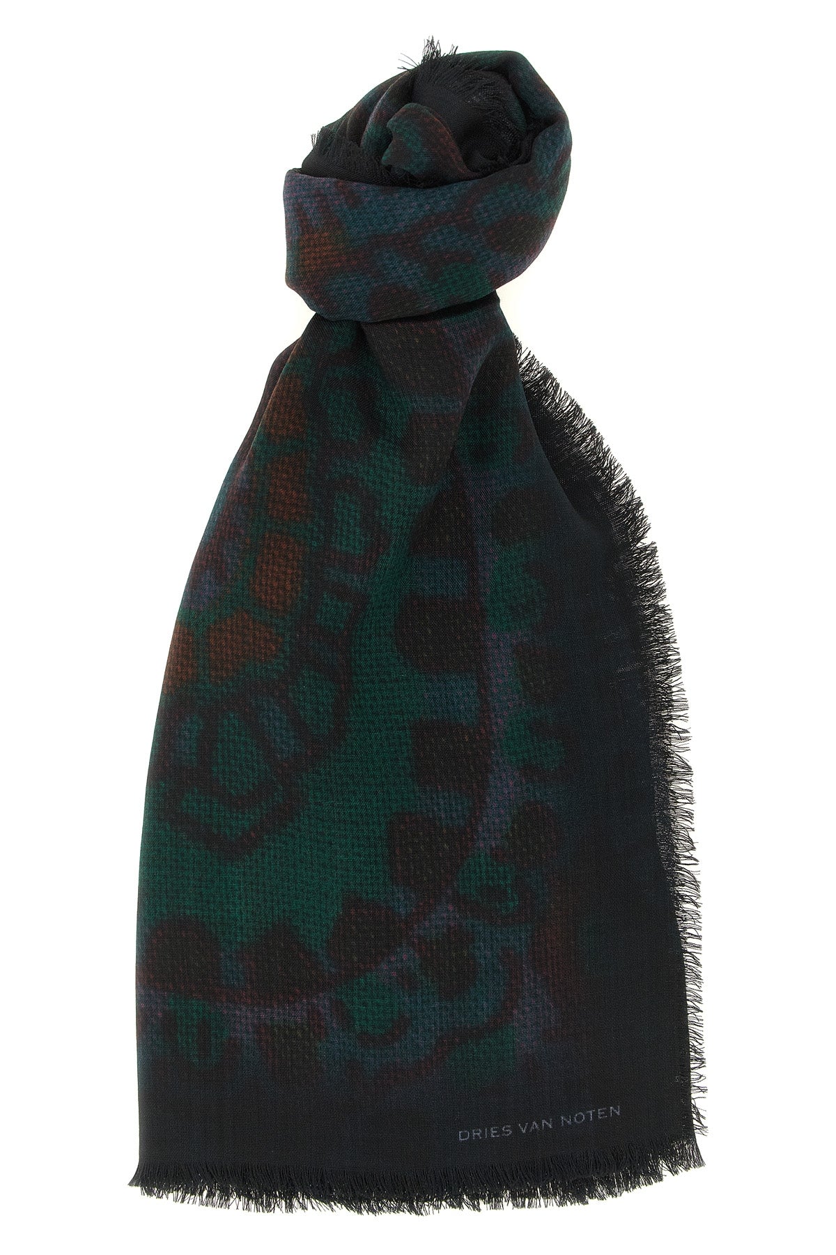 DRIES VAN NOTEN OS the dries van noten folk pure wool scarf
