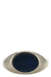dries van notens stone signet ring in brushed brass