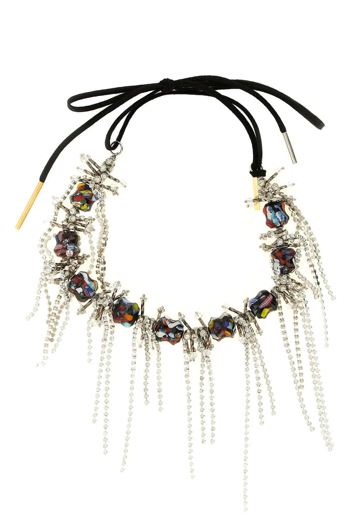 the statement necklace by dries van noten is distinguished by a sculptural con