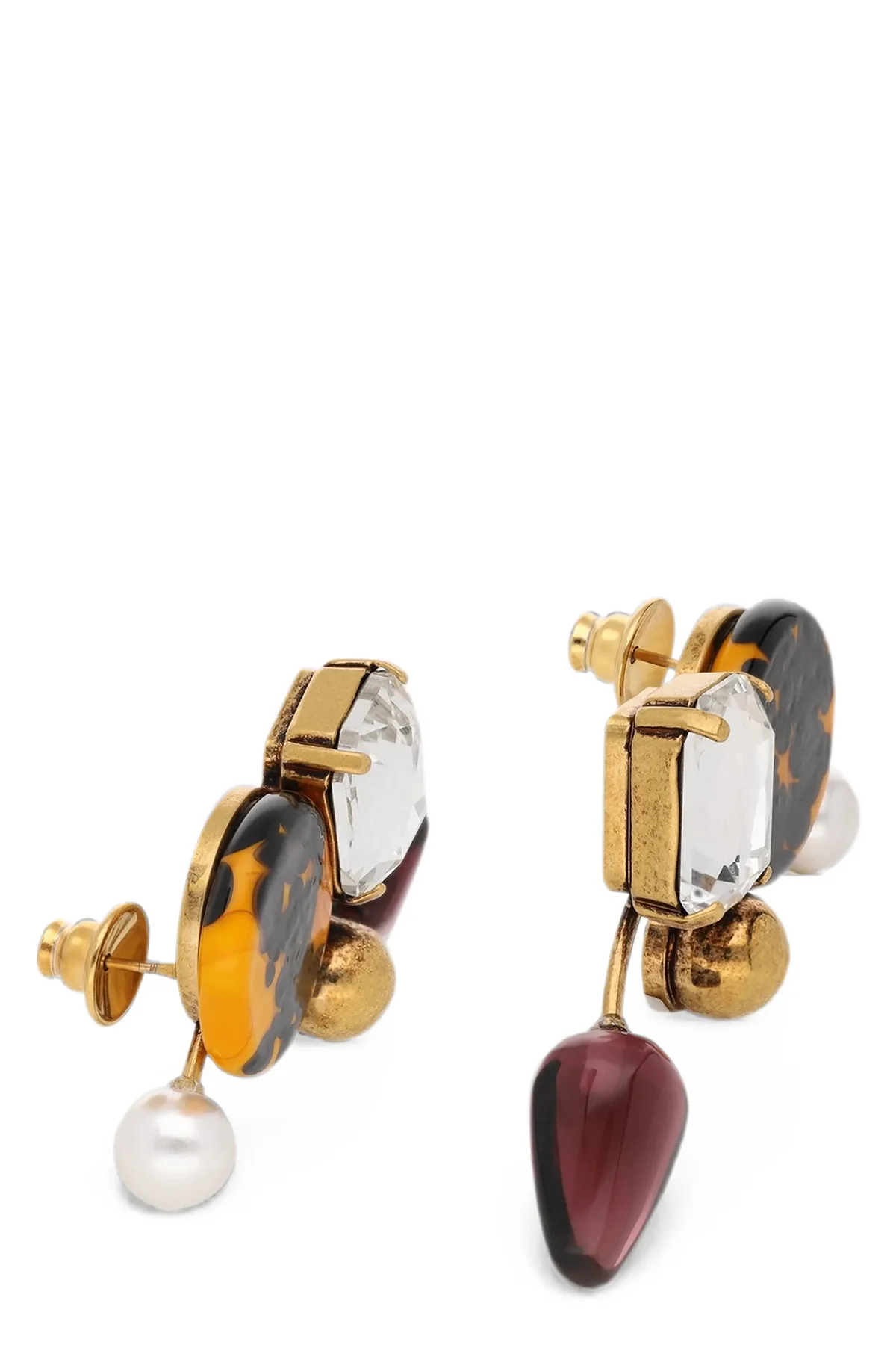 dries van noten lobe earrings feature a complex cluster structure