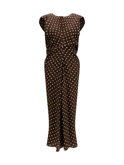 printed polka dot crepe dress