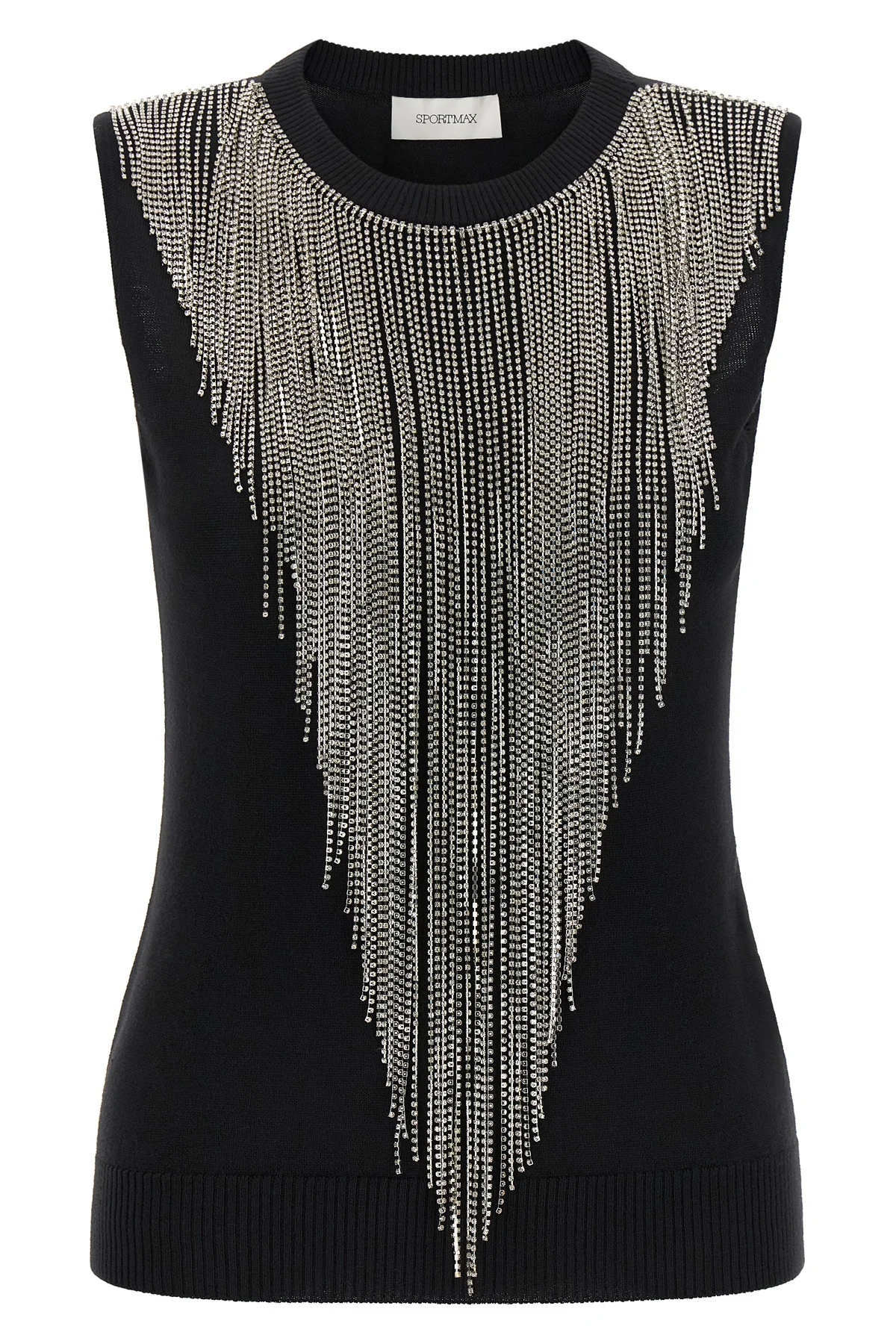 sportmaxs spxcrine top redefines evening elegance through a bold material con