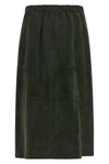 the s max mara smmgazza longuette skirt in fine suede defines a slightly flar