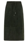 the s max mara smmgazza longuette skirt in fine suede defines a slightly flar