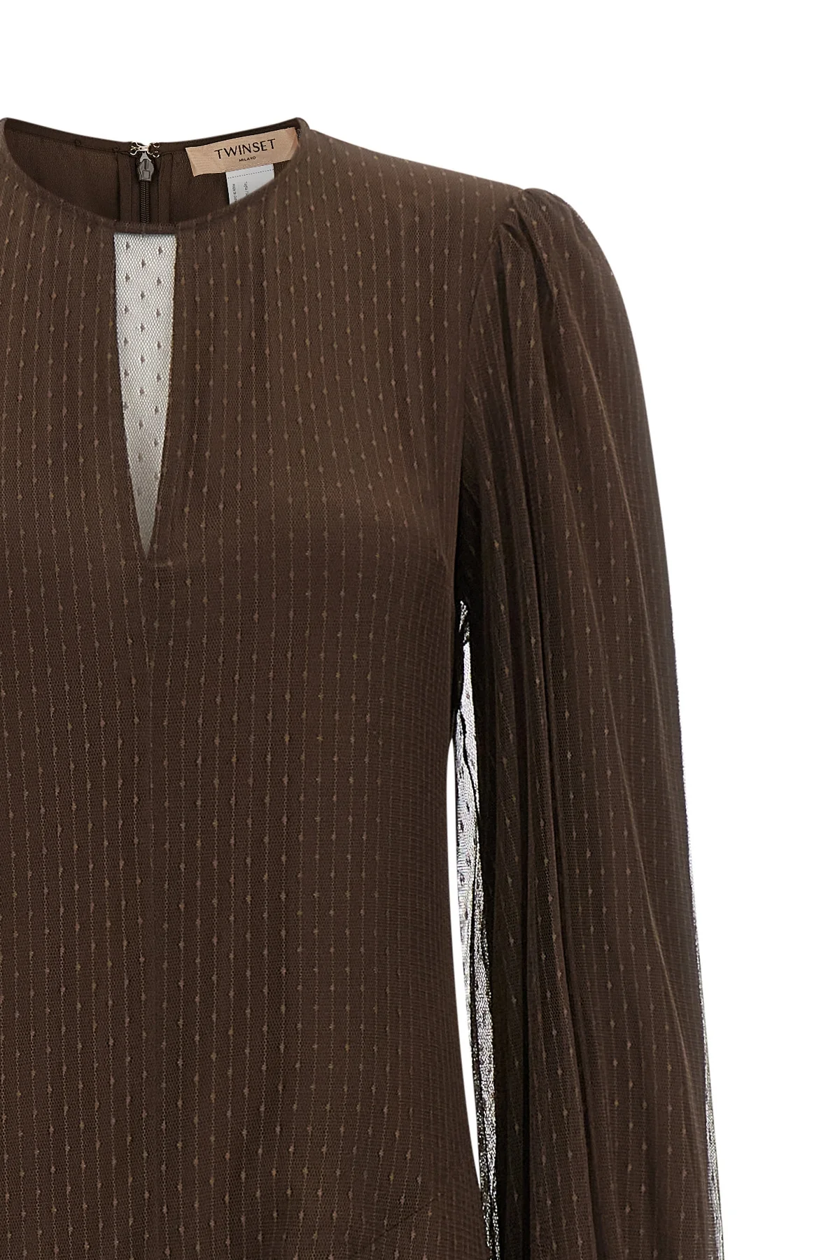 the twinset long dress stands out for its fluid and feminine silhouette