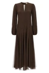 the twinset long dress stands out for its fluid and feminine silhouette