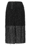 the twinset midi skirt is distinguished by a straight and structured silhouette