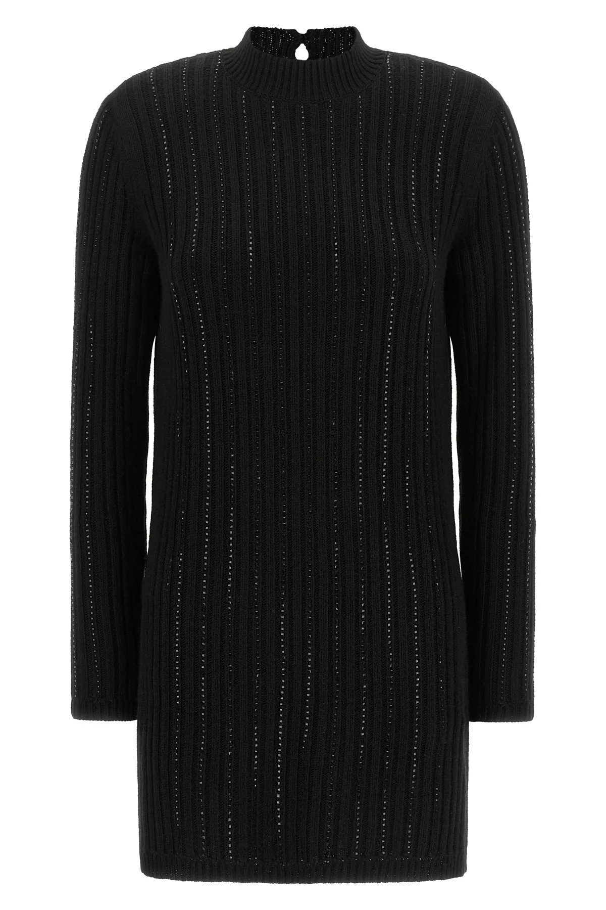 TWIN SET L the black twinset ribbed knit mini dress redefines everyday elegance through an