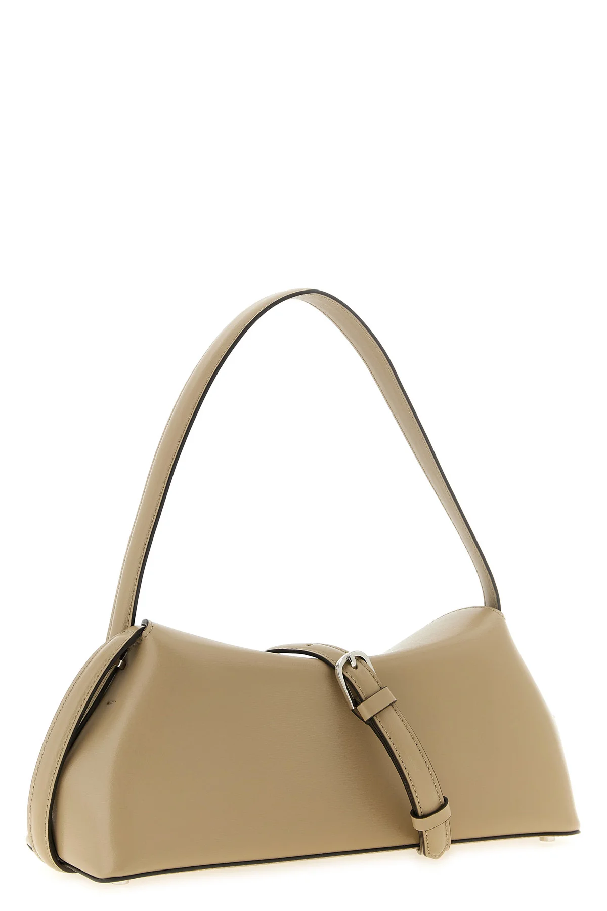 TOTEME OS the toteme t-lock leather shoulder bag features an elongated and softly structur