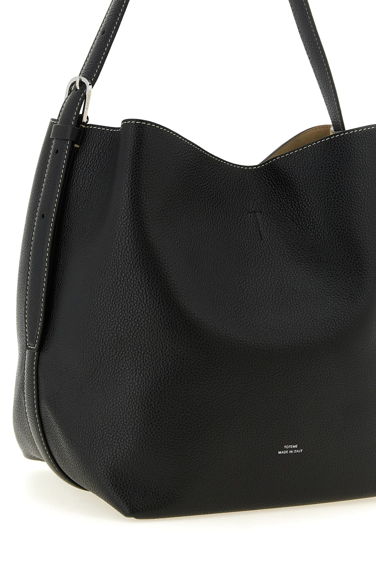 the toteme medium belted shoulder bag in grained leather tote is distinguished b