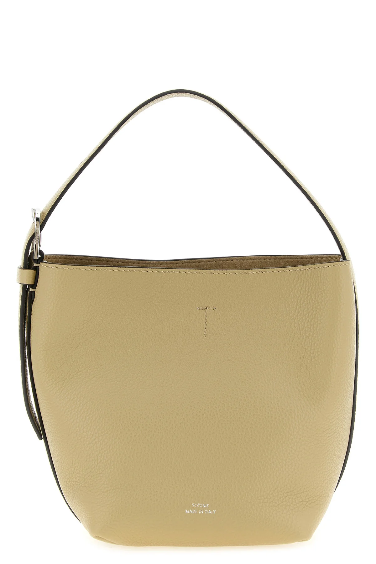 TOTEME OS the toteme petite belted tote bag in cashew hammered leather embodies the essenc