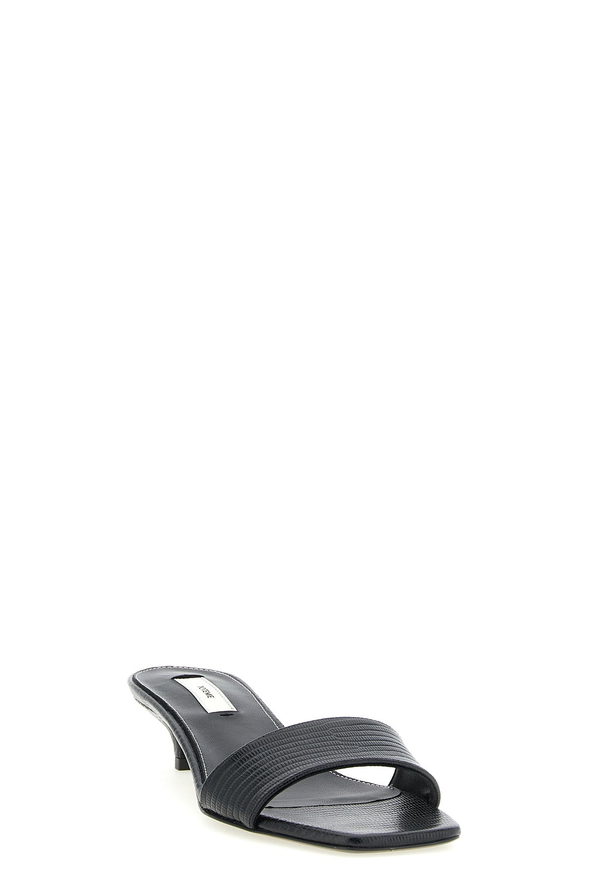 lizard effect embossed cowhide leather sandals