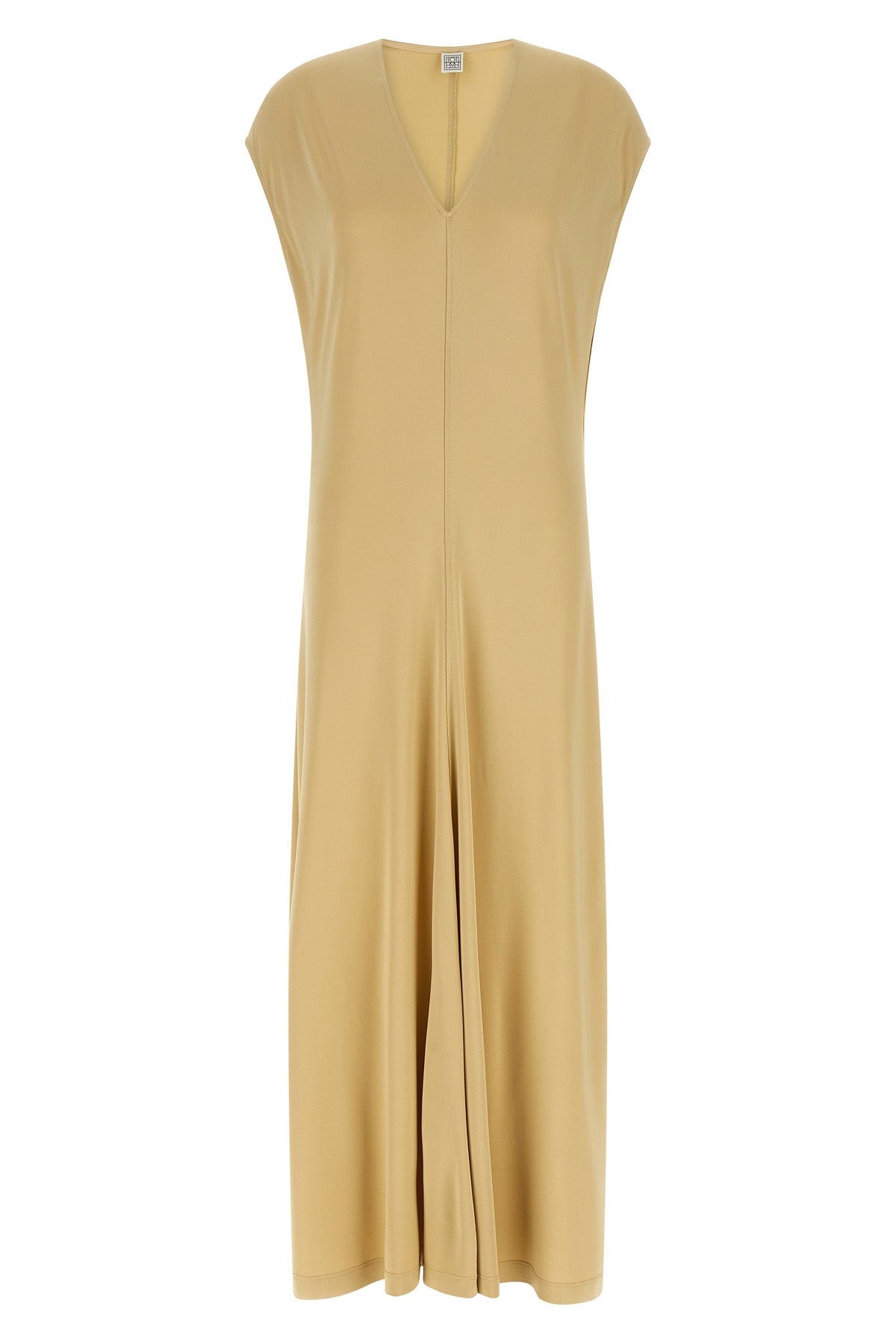 TOTEME L long v-neck sleeveless dress in knitted jersey