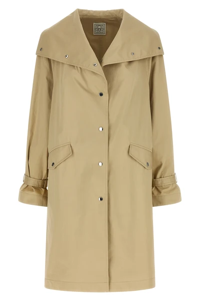the oversize toteme trench coat in pure cotton