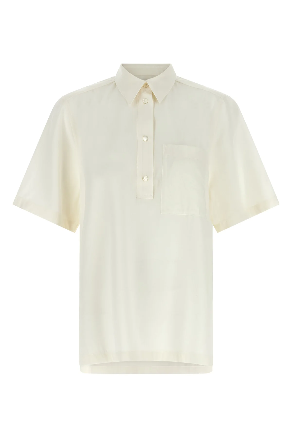 fluid polo shirt in wool and viscose blend
