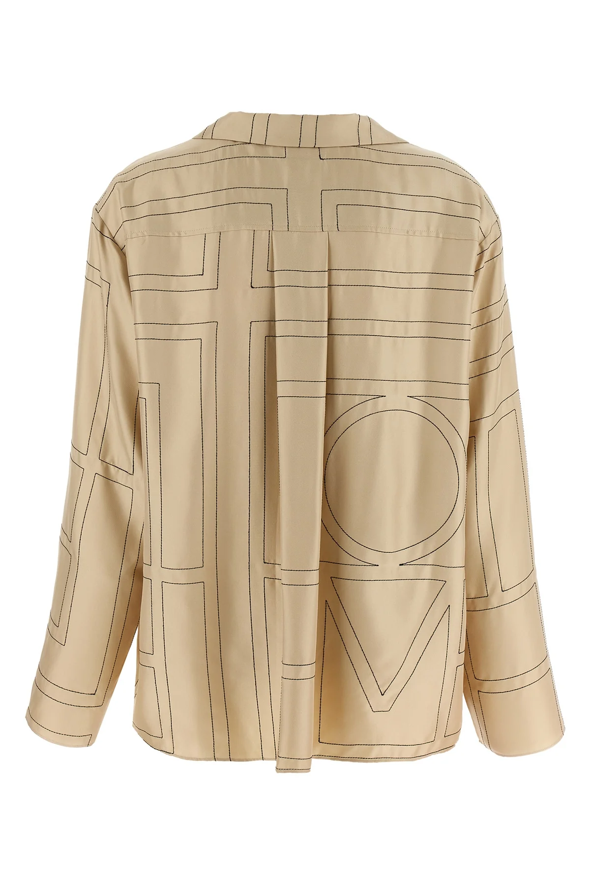 toteme shirt in medium-weight silk twill embroidered