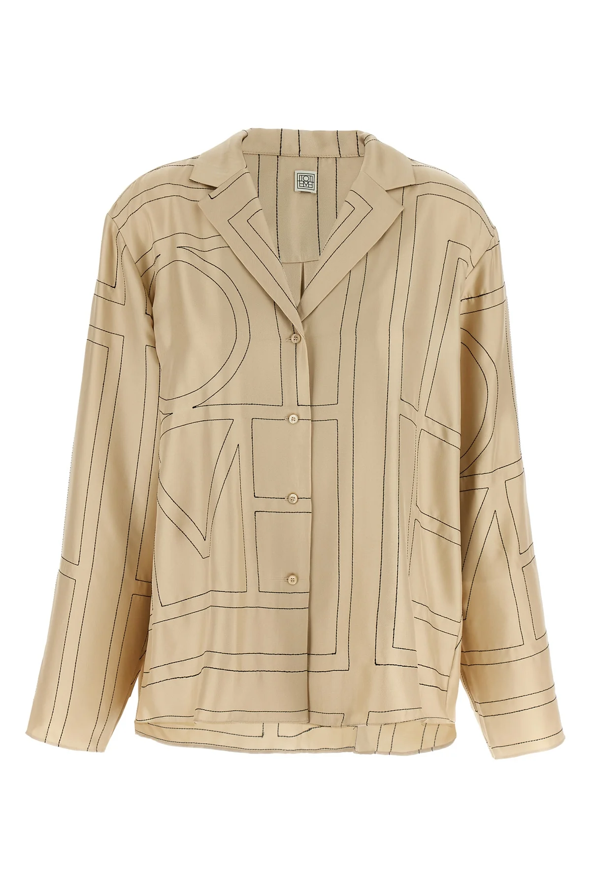 TOTEME 32 toteme shirt in medium-weight silk twill embroidered