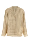toteme shirt in medium-weight silk twill embroidered