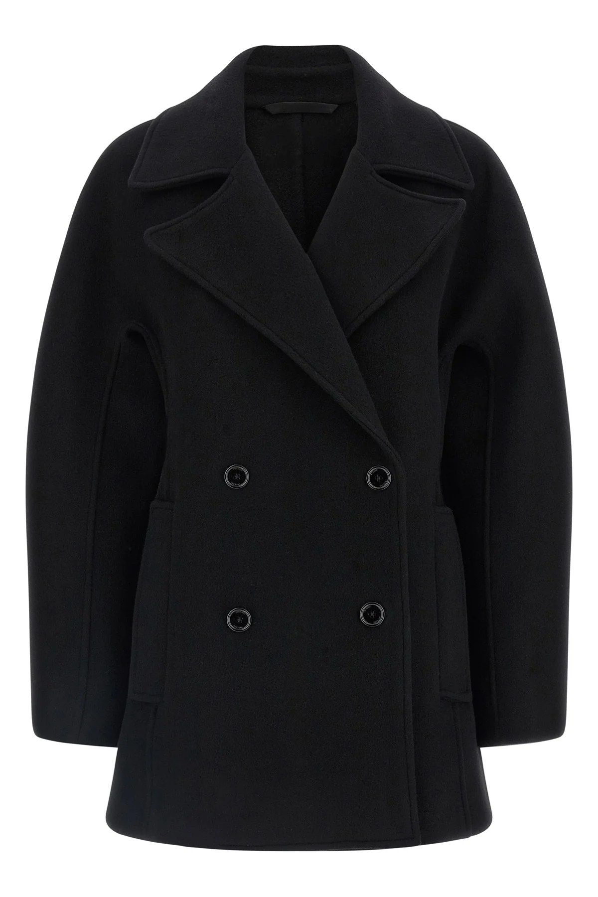the toteme rounded peacoat coat redefines the outerwear through precise architec