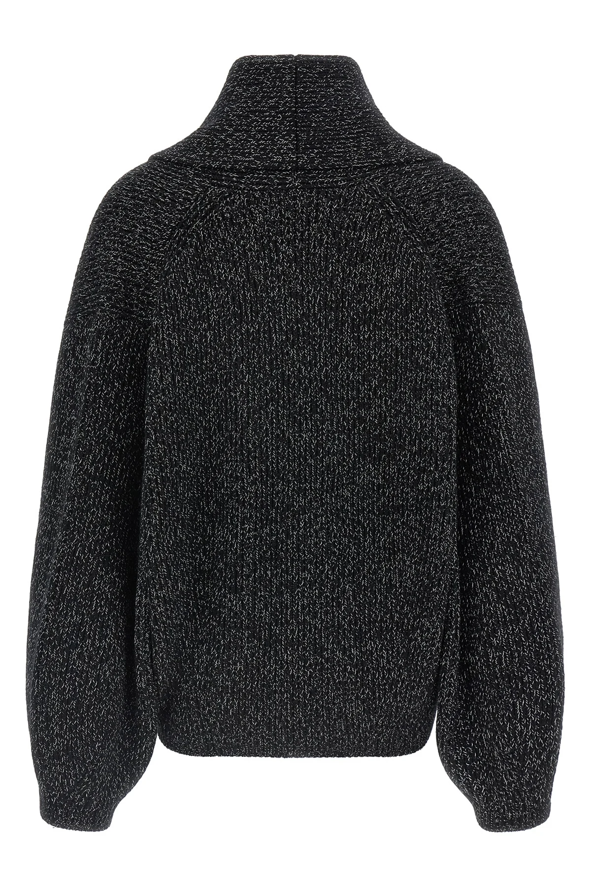 the toteme cardigan redefines the volumes of knitwear through a sculptural and e