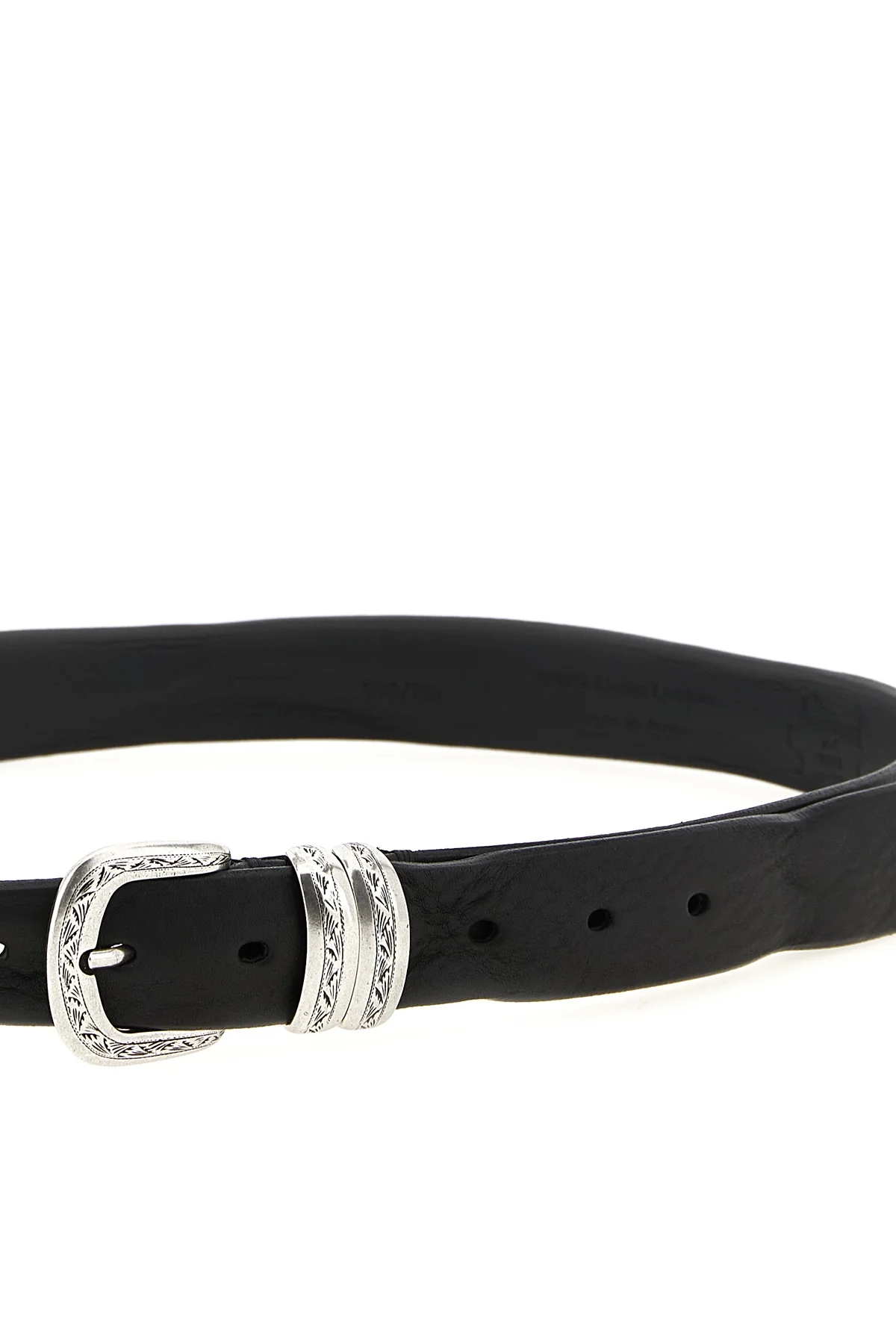 claudio black leather zerbini belt
