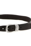 the zerbini claudio trittico belt in dark brown aged leather