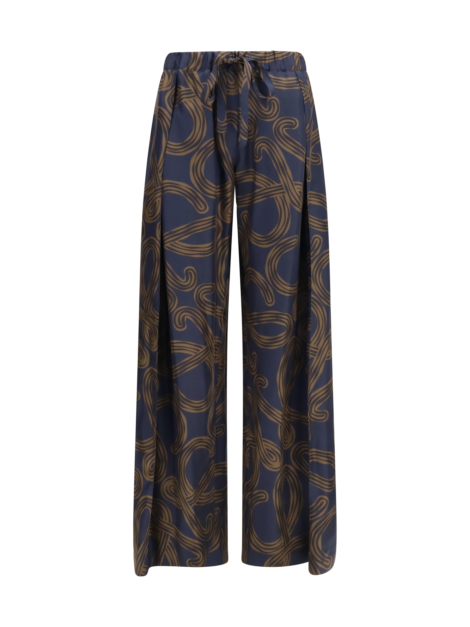 LOEWE M lightweight printed silk twill pants