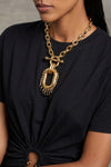 punk xl link chain necklace in gold-plated aluminium
