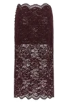 the rabanne midi skirt defines a pencil silhouette through a complex burgundy fl