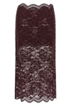 the rabanne midi skirt defines a pencil silhouette through a complex burgundy fl