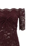 semi-transparent two-layer lace midi dress