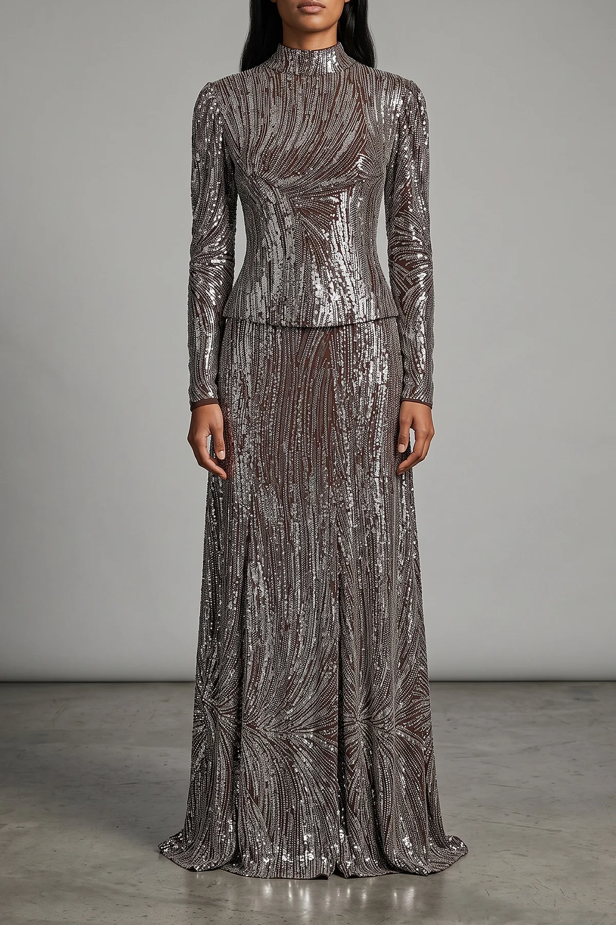 RABANNE 36 the rabanne long-sleeved top defines contemporary eveningwear through meticulous