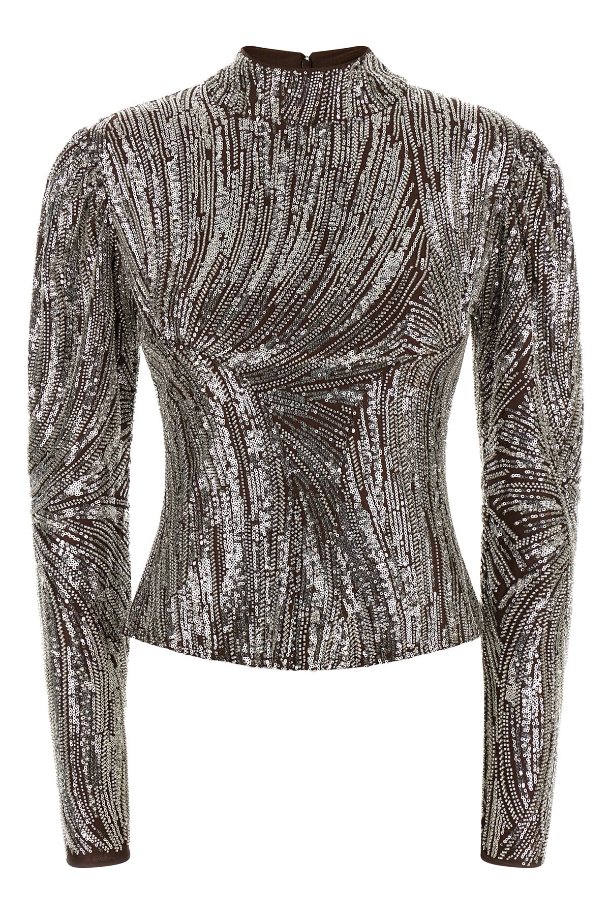 RABANNE 36 the rabanne long-sleeved top defines contemporary eveningwear through meticulous