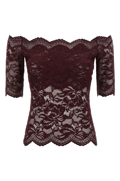 semi-transparent double-layer lace top