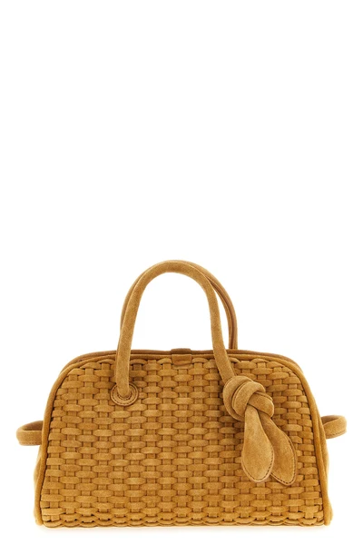le petit turismo bowling handbag in woven suede