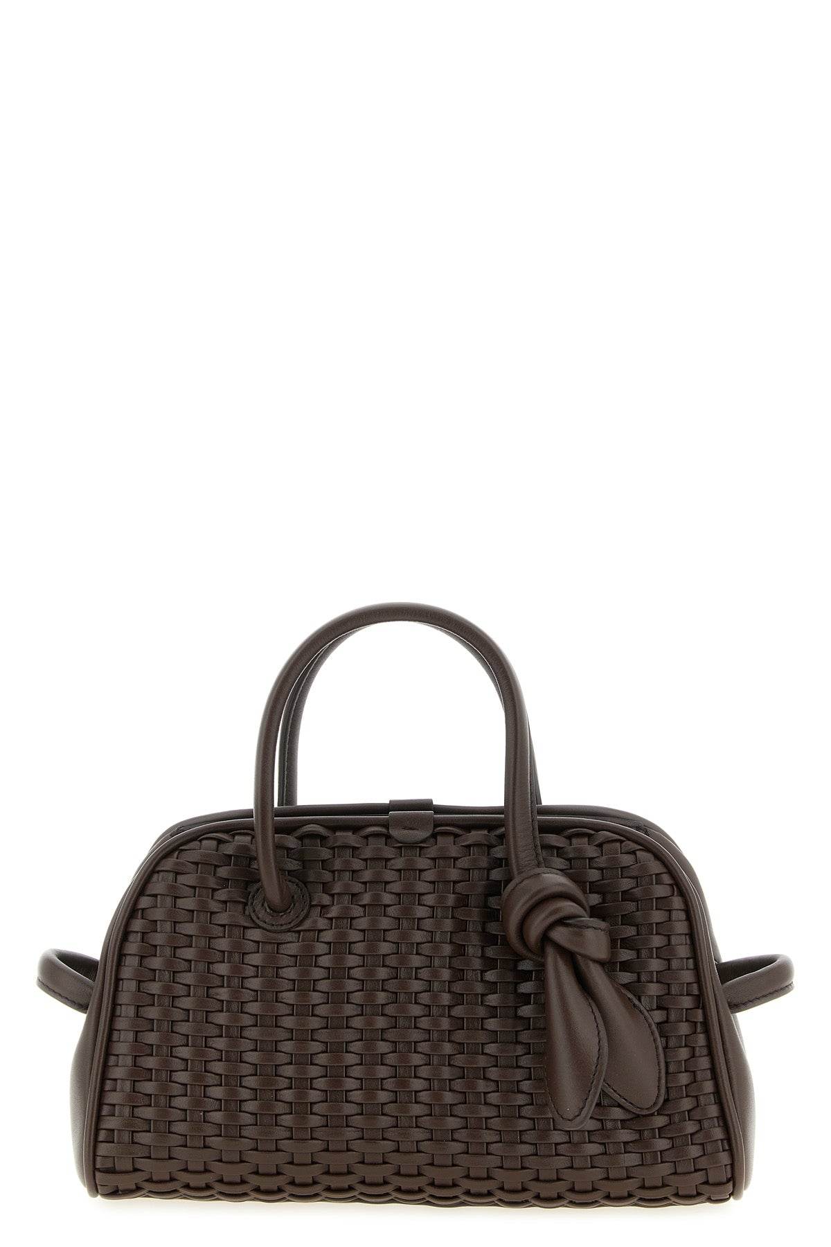 JACQUEMUS OS le petit turismo bowling handbag woven suede
