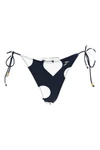 le bas de plage triangle bikini bottoms in stretch patterned fabric