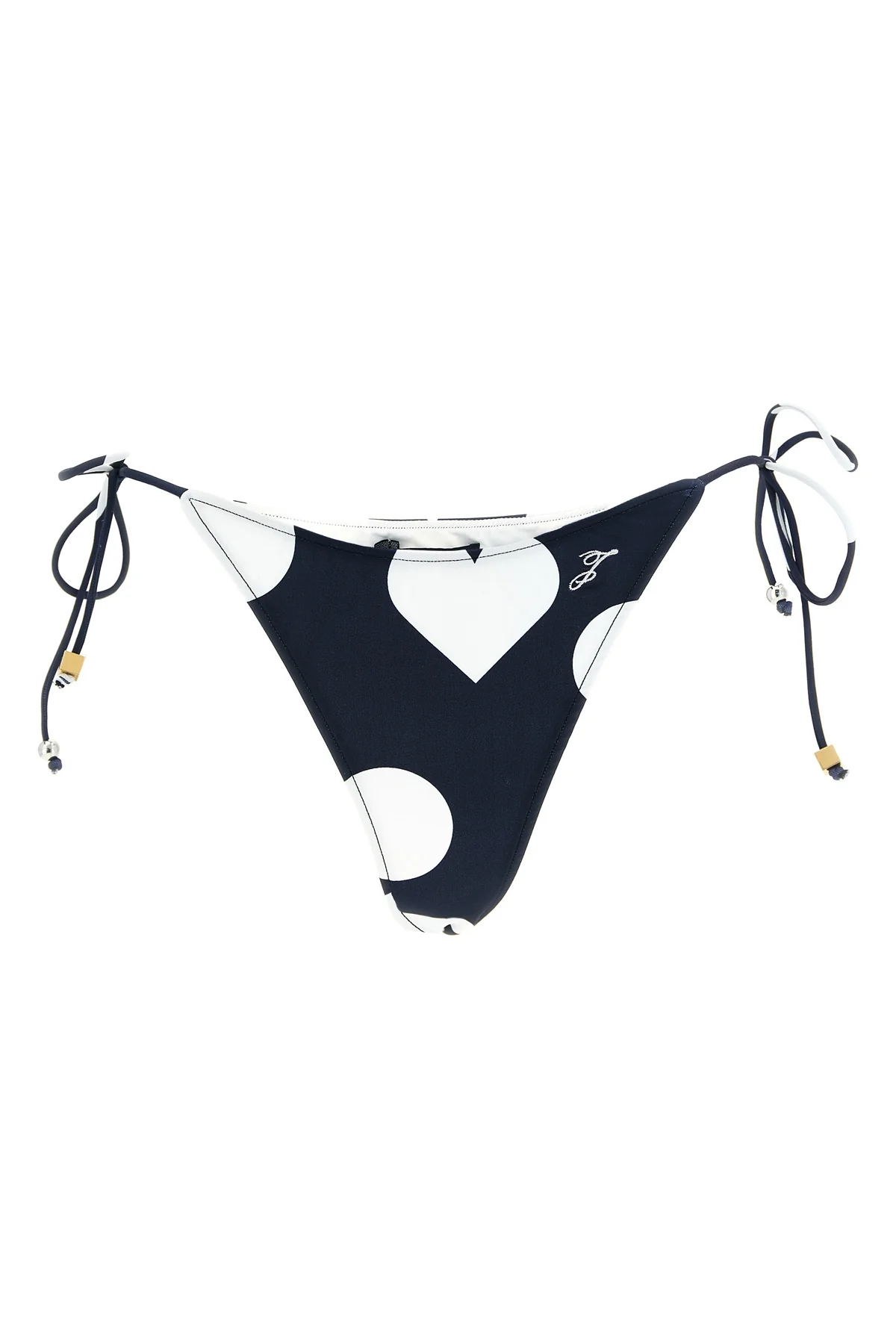le bas de plage triangle bikini bottoms in stretch patterned fabric