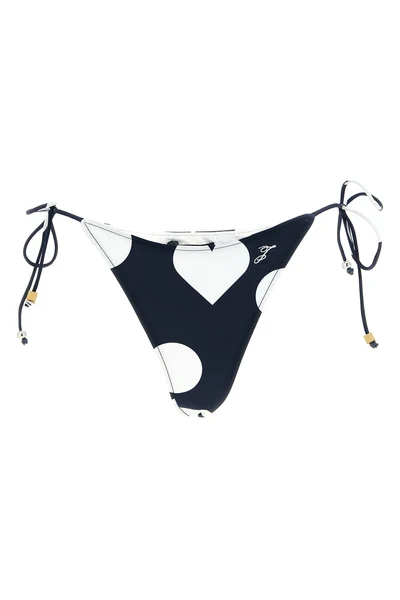 le bas de plage triangle bikini bottoms in stretch patterned fabric
