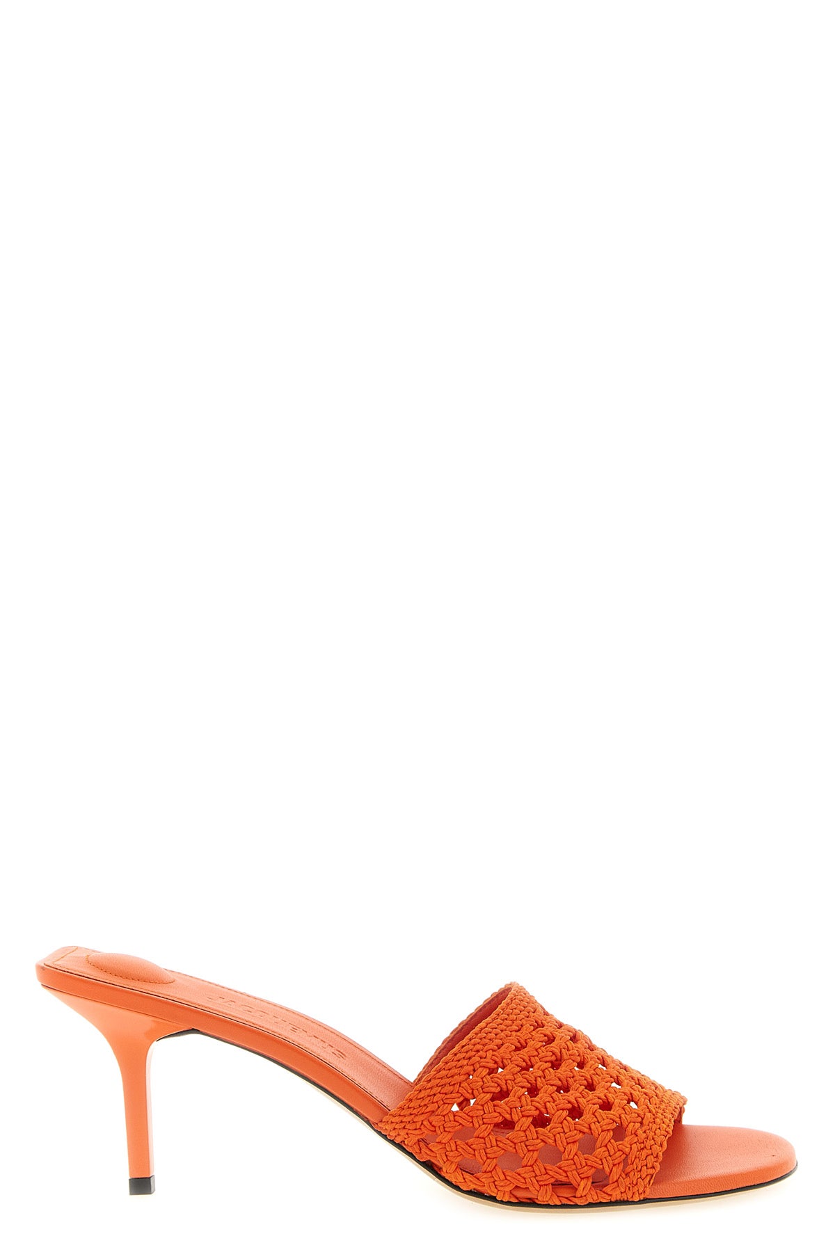 JACQUEMUS 36 les mules cubisto braided raffia sandals