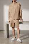 le short pastro bermuda shorts in textured linen