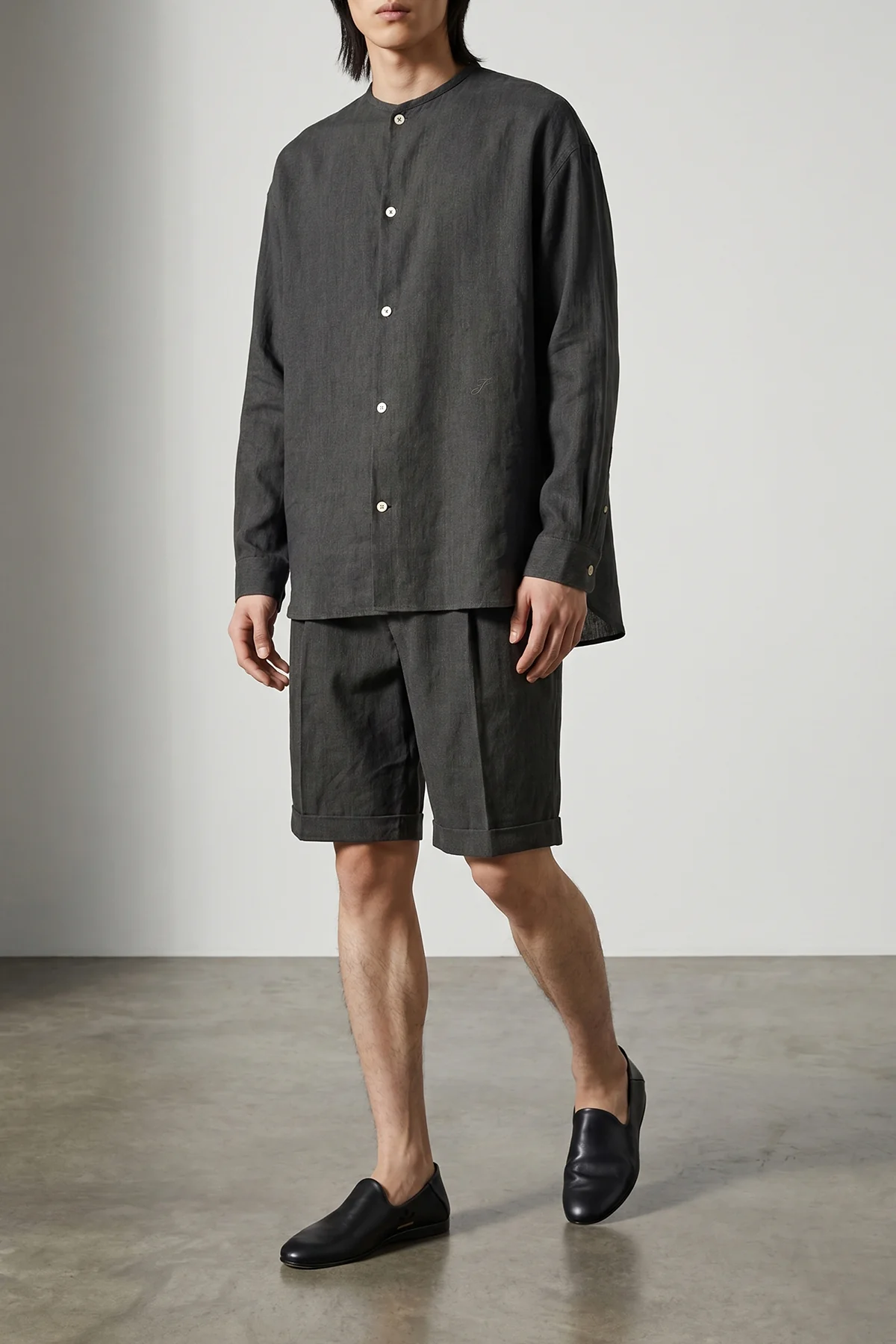micro striped linen le short pastro bermuda shorts